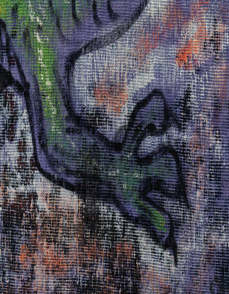 Detail image of  4' 10 x 5' 8  Hand Knotted Ultra Vintage Persian Wool Rug