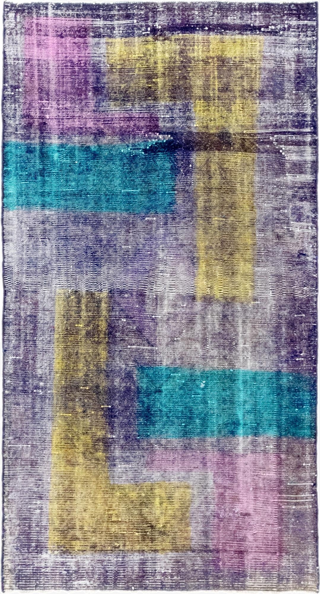  3' 9 x 7'  Hand Knotted Ultra Vintage Persian Wool Rug