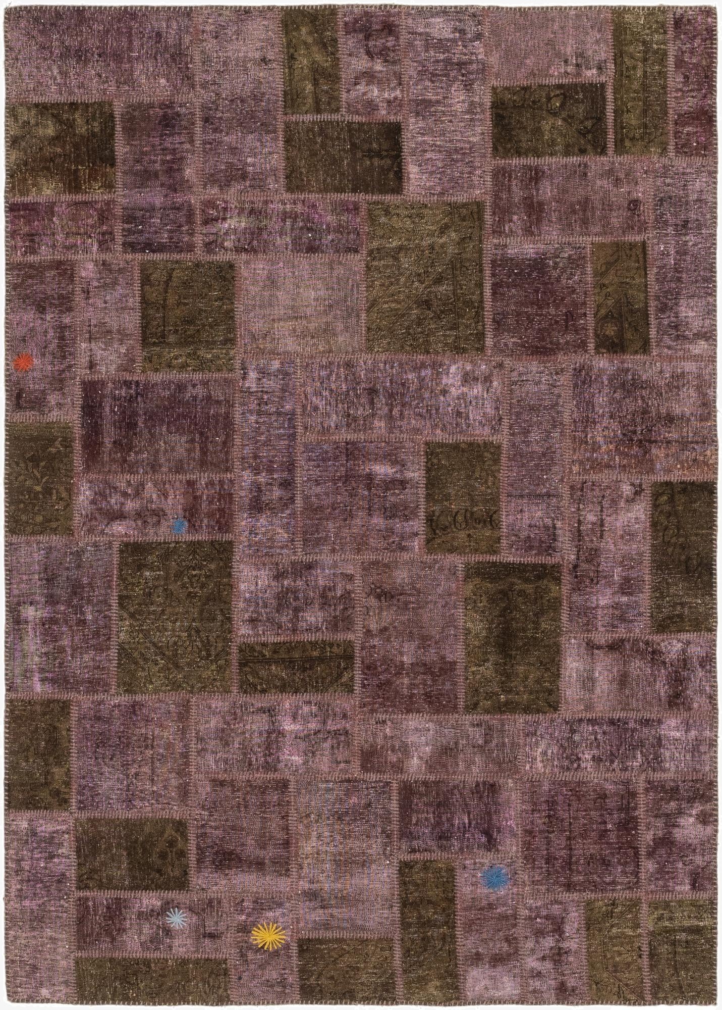  5' 10 x 8' 4  Hand Knotted Ultra Vintage Persian Wool Rug