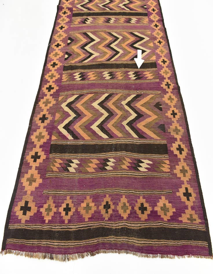 Detail image of  6' x 12' 7  Hand Woven Kilim Fars Wool Runner Rug