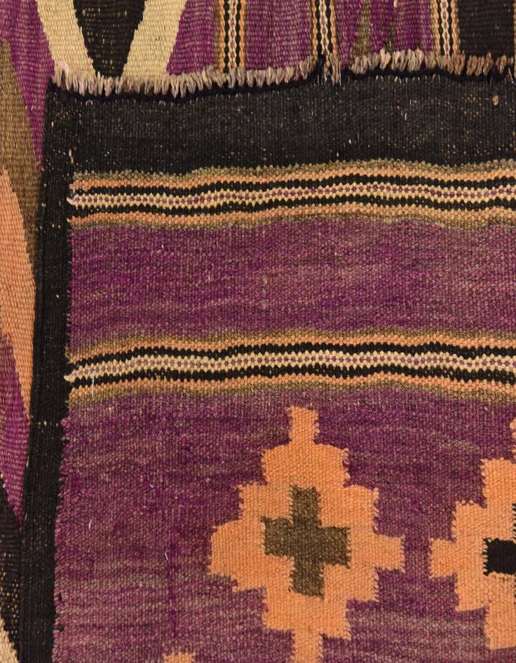 Detail image of  6' x 12' 7  Hand Woven Kilim Fars Wool Runner Rug