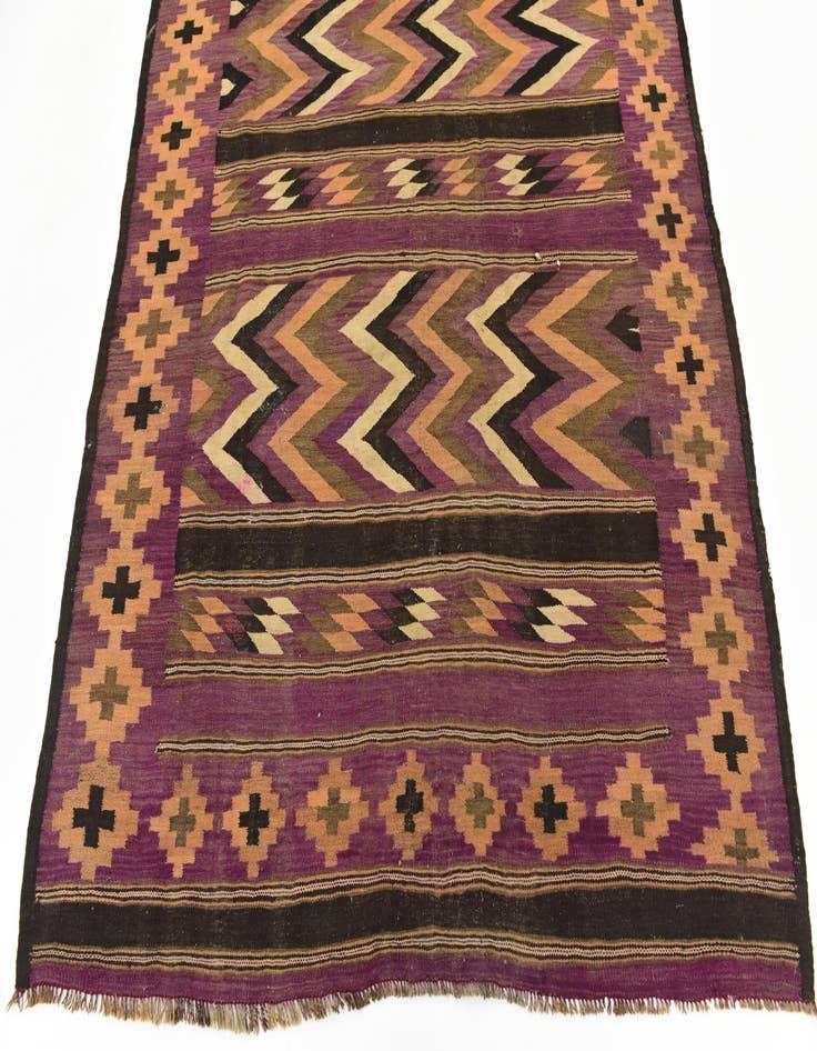 Detail image of  6' x 12' 7  Hand Woven Kilim Fars Wool Runner Rug