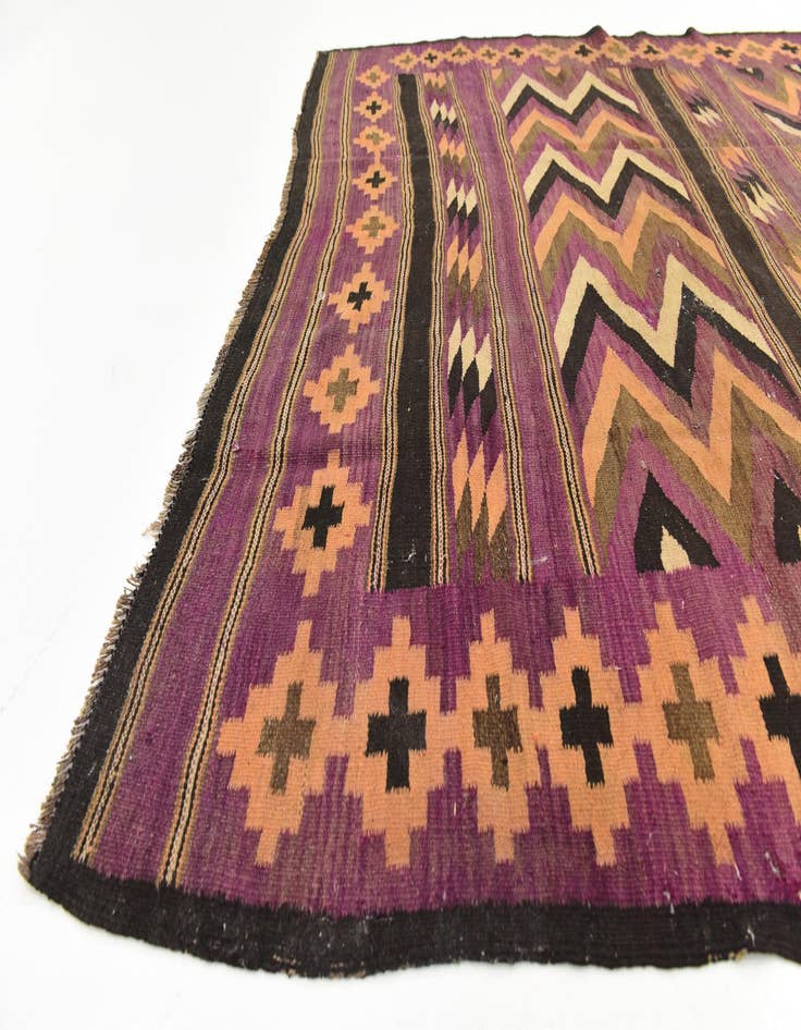 Detail image of  6' x 12' 7  Hand Woven Kilim Fars Wool Runner Rug