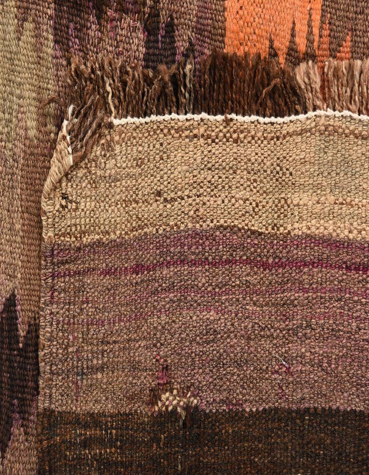 Detail image of  4' 5 x 11' 5  Hand Woven Kilim Fars Wool Runner Rug