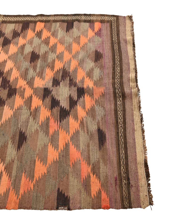 Detail image of  4' 5 x 11' 5  Hand Woven Kilim Fars Wool Runner Rug