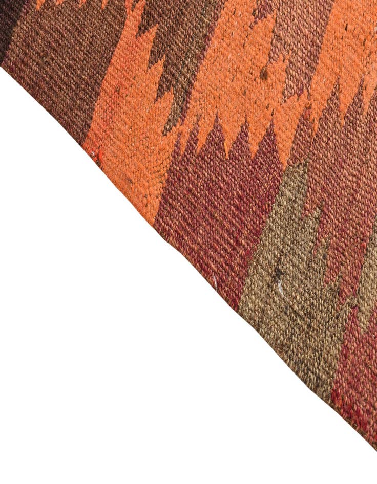 Detail image of  4' 5 x 11' 5  Hand Woven Kilim Fars Wool Runner Rug
