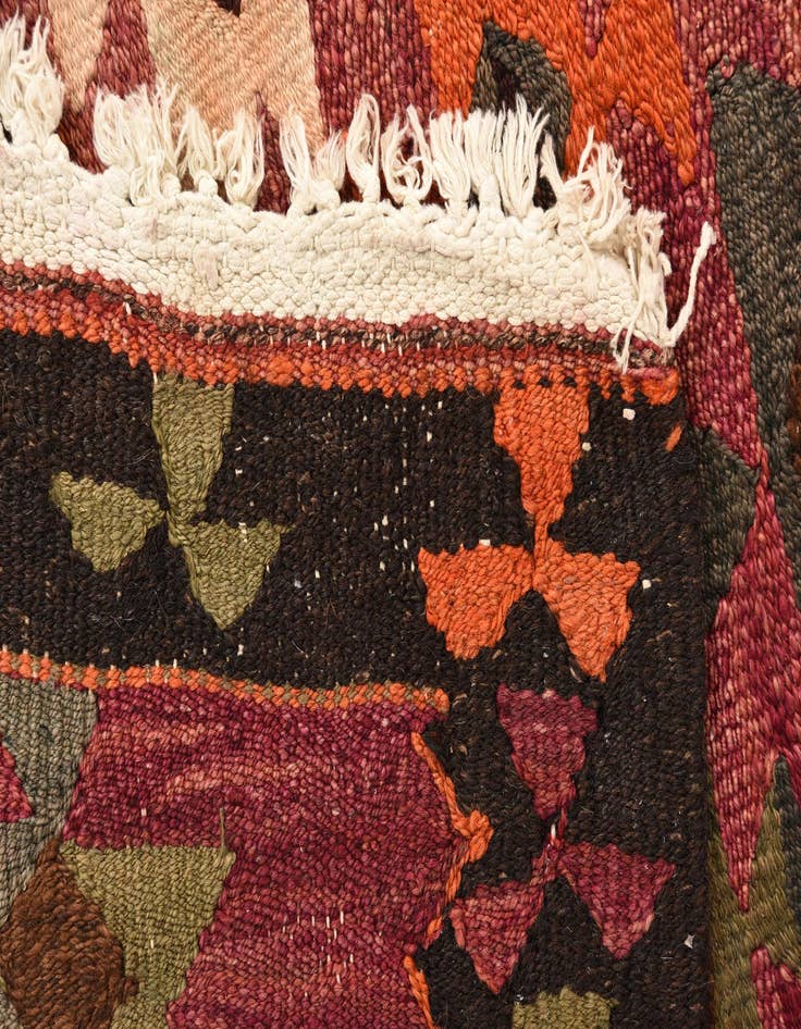 Detail image of  4' 4 x 8' 5  Hand Woven Kilim Fars Wool Runner Rug