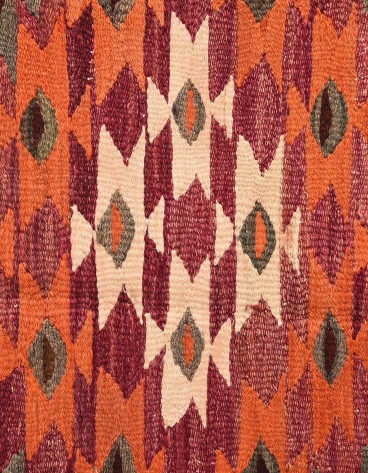 Detail image of  4' 4 x 8' 5  Hand Woven Kilim Fars Wool Runner Rug
