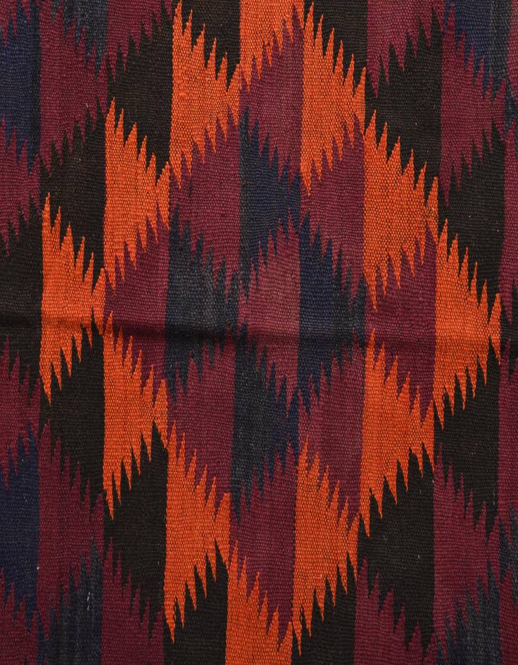 Detail image of  4' 5 x 11' 9  Hand Woven Kilim Fars Wool Runner Rug