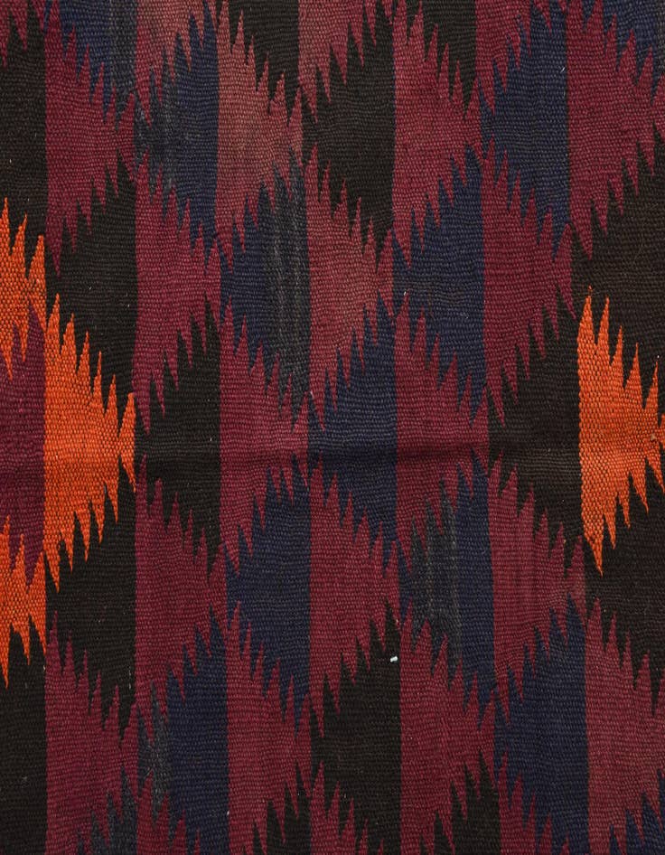 Detail image of  4' 5 x 11' 9  Hand Woven Kilim Fars Wool Runner Rug