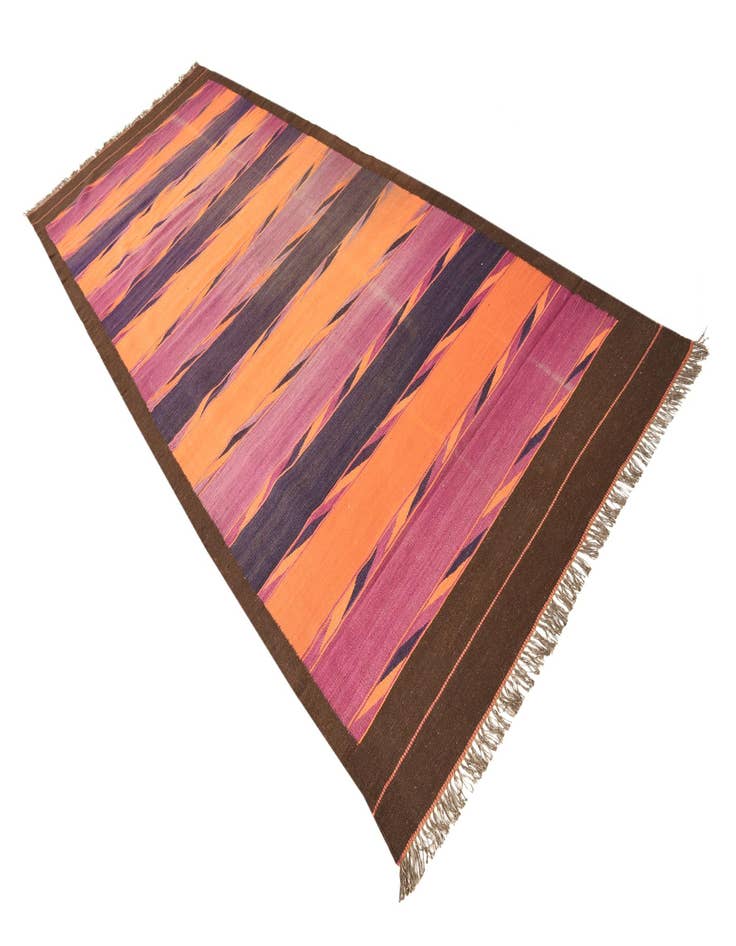 Detail image of  4' 6 x 11' 10  Hand Woven Kilim Fars Wool Runner Rug