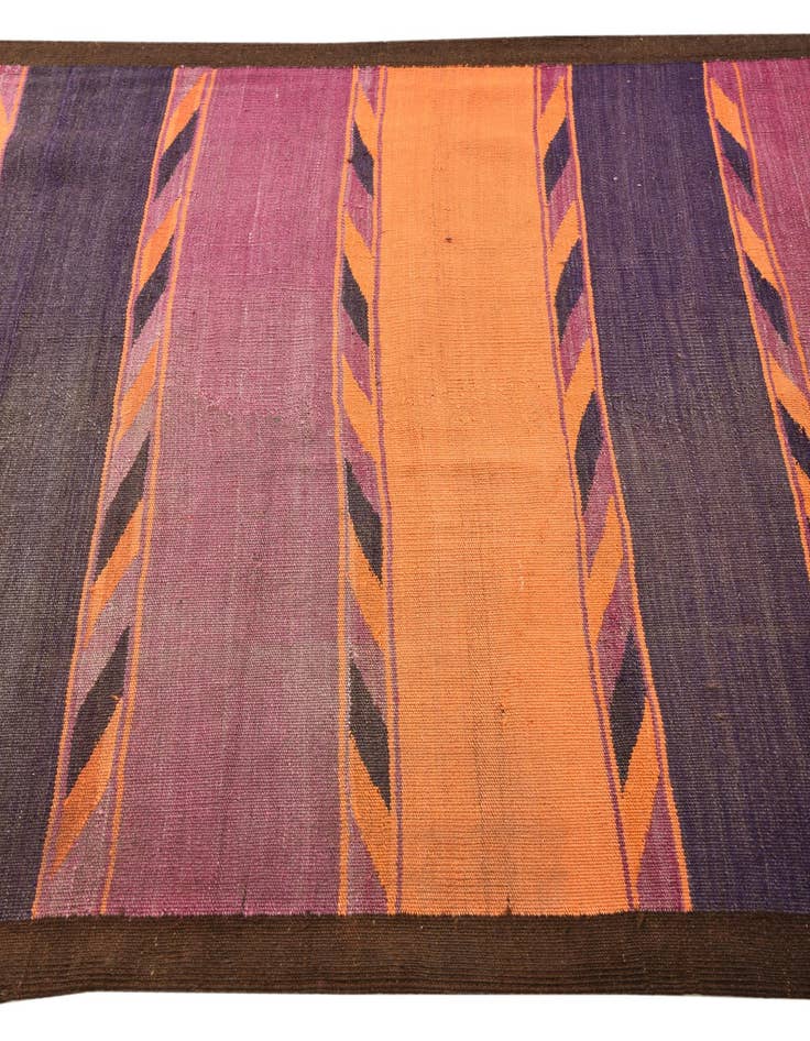 Detail image of  4' 6 x 11' 10  Hand Woven Kilim Fars Wool Runner Rug