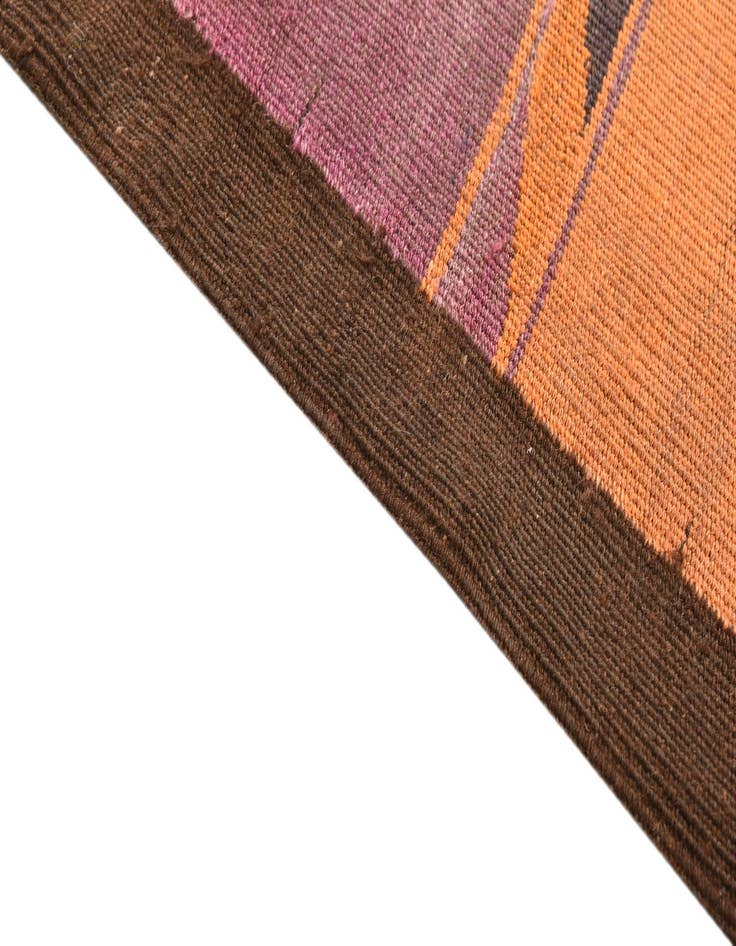 Detail image of  4' 6 x 11' 10  Hand Woven Kilim Fars Wool Runner Rug