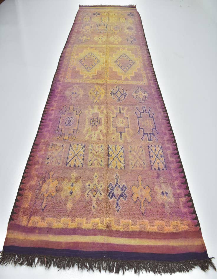 Detail image of  6' 5 x 15' 4  Hand Knotted Moroccan Wool Runner Rug