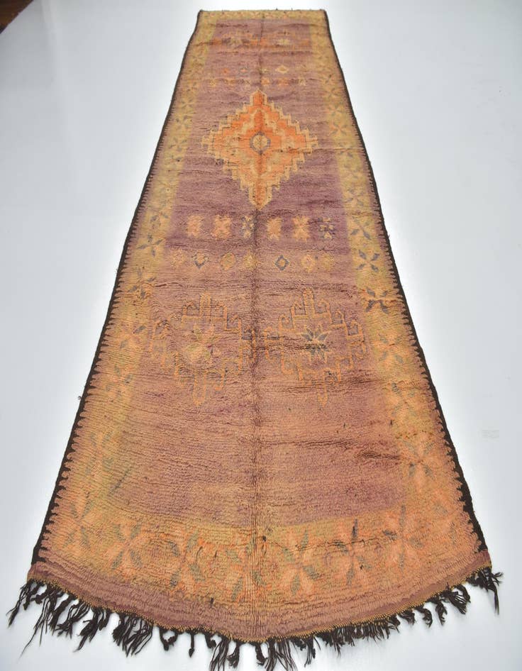 Detail image of  6' x 14' 4  Hand Knotted Moroccan Wool Runner Rug