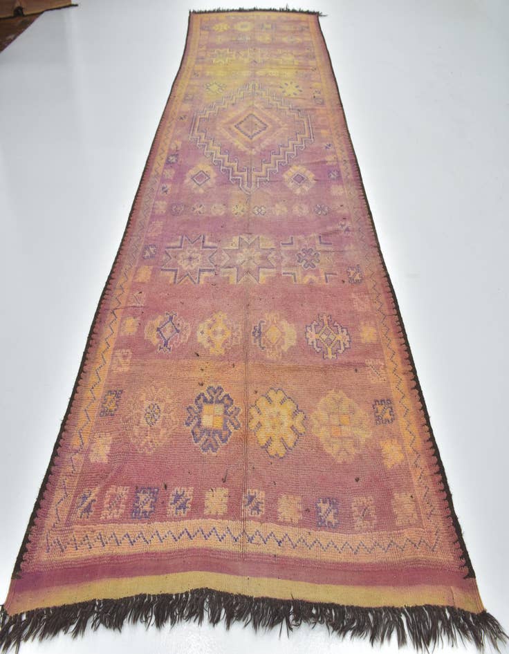 Detail image of  6' 2 x 16' 8  Hand Knotted Moroccan Wool Runner Rug