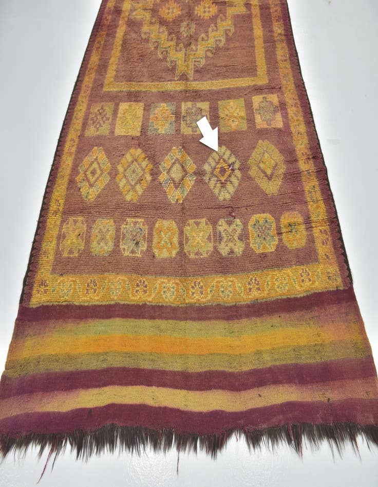 Detail image of  6' 4 x 16'  Hand Knotted Moroccan Wool Runner Rug