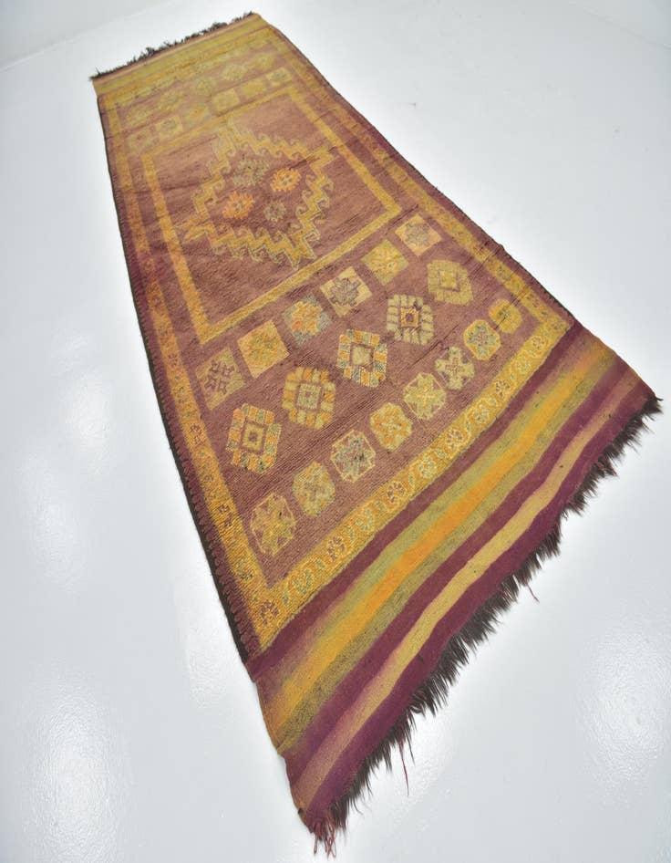 Detail image of  6' 4 x 16'  Hand Knotted Moroccan Wool Runner Rug