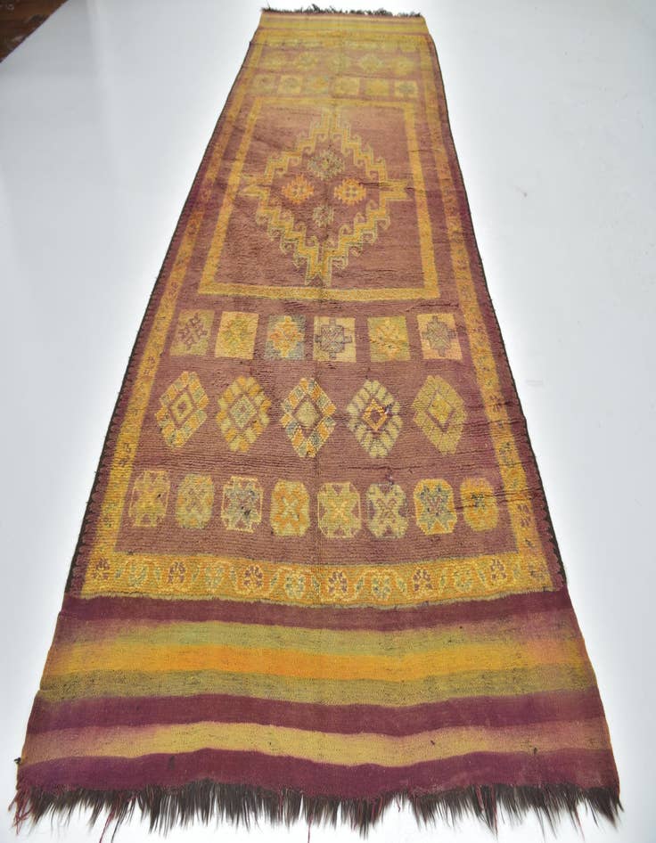 Detail image of  6' 4 x 16'  Hand Knotted Moroccan Wool Runner Rug