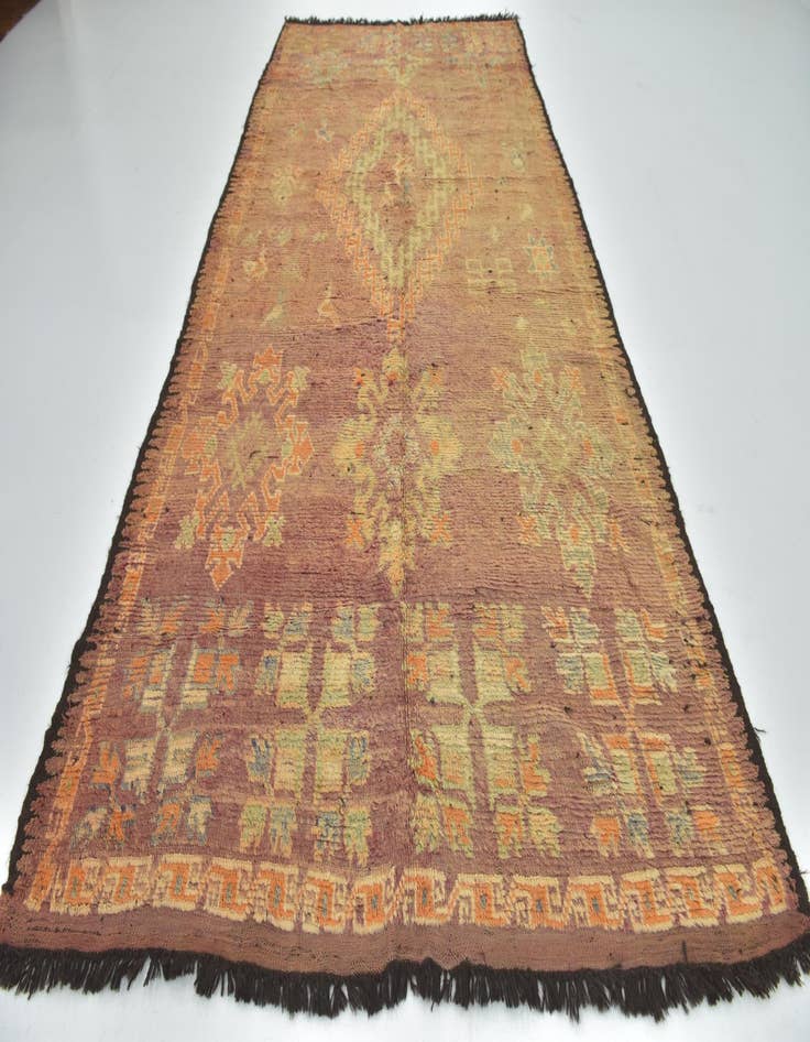 Detail image of  6' 8 x 13' 9  Hand Knotted Moroccan Wool Runner Rug