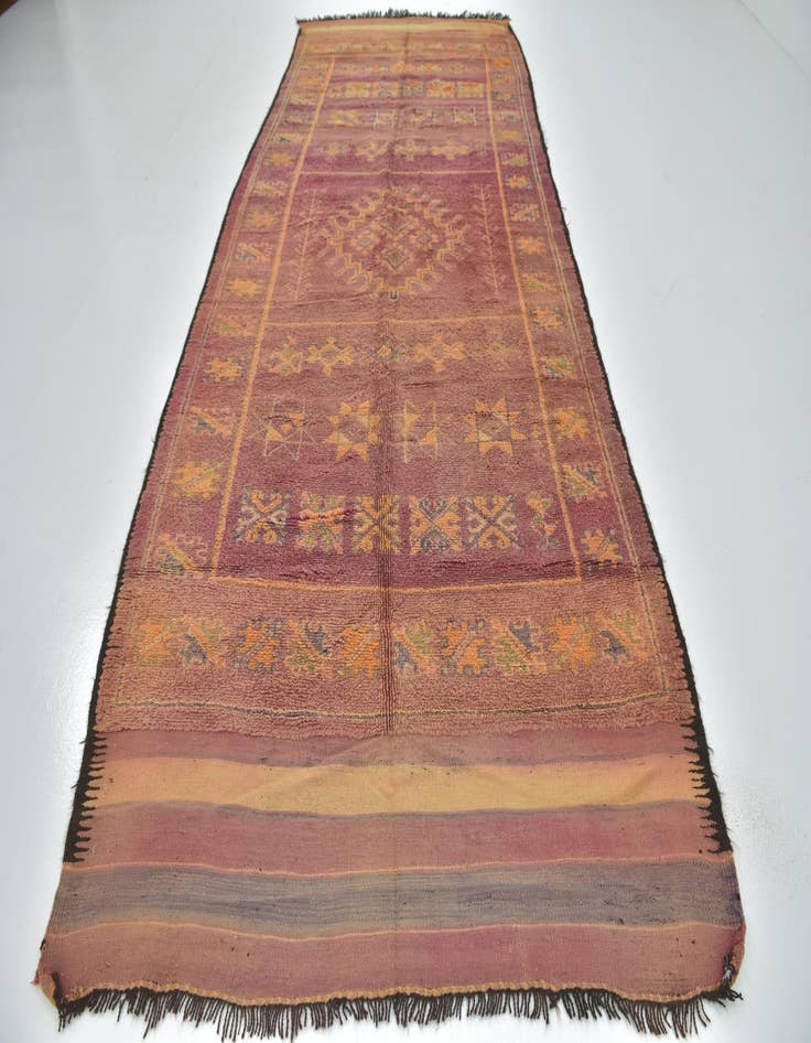 Detail image of  6' 5 x 15'  Hand Knotted Moroccan Wool Runner Rug