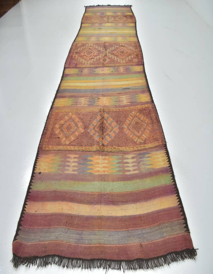 Detail image of  5' 9 x 17' 3  Hand Knotted Moroccan Wool Runner Rug