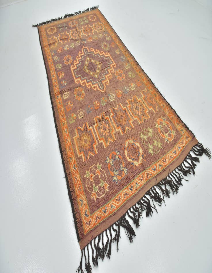 Detail image of  5' 5 x 10' 10  Hand Knotted Moroccan Wool Runner Rug