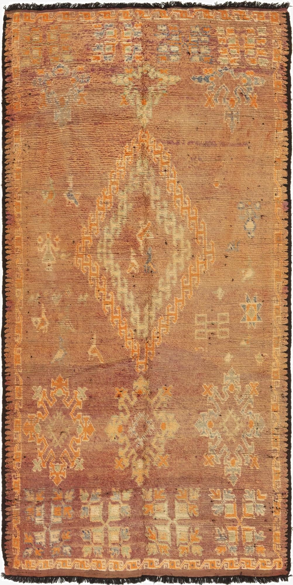  6' 8 x 13' 9  Hand Knotted Moroccan Wool Runner Rug