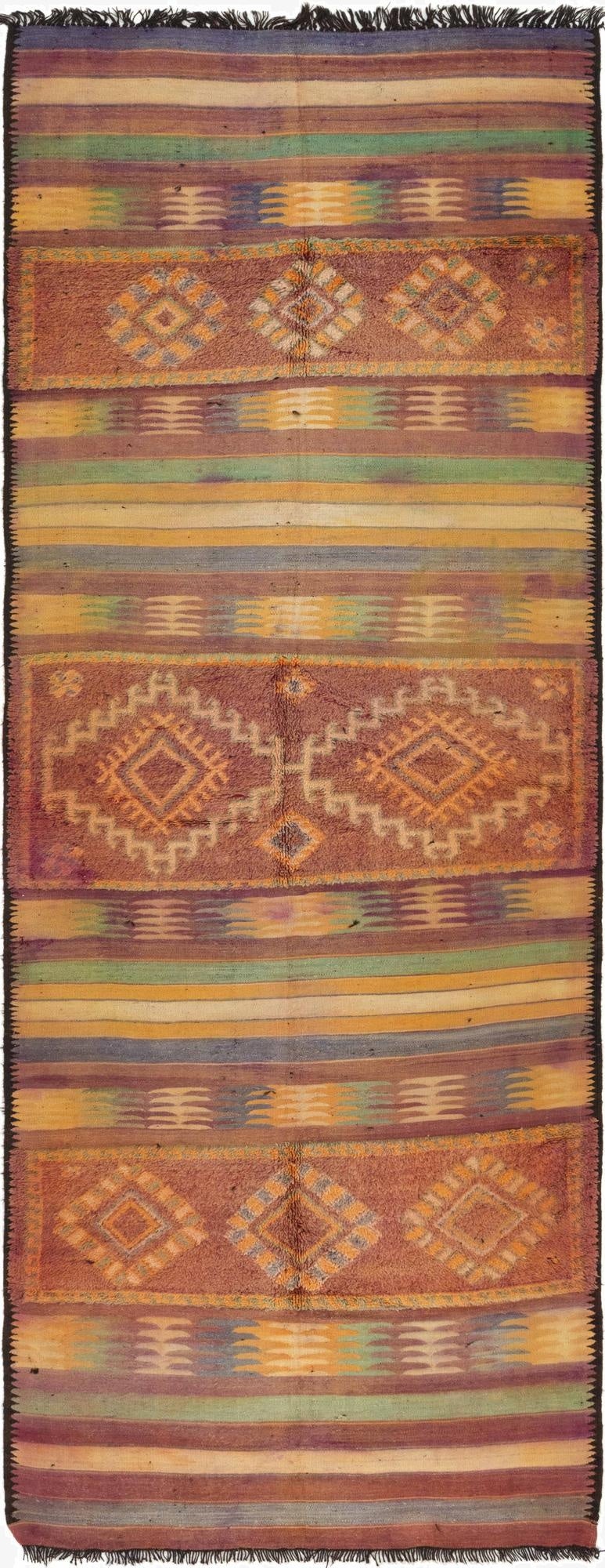  5' 9 x 17' 3  Hand Knotted Moroccan Wool Runner Rug