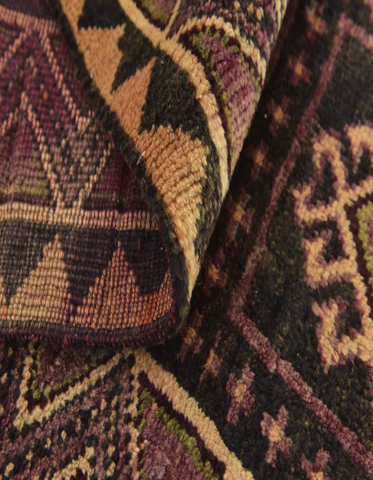 Detail image of 4' 4 x 9' Hand Knotted Shiraz-Lori Persian Wool Runner Rug