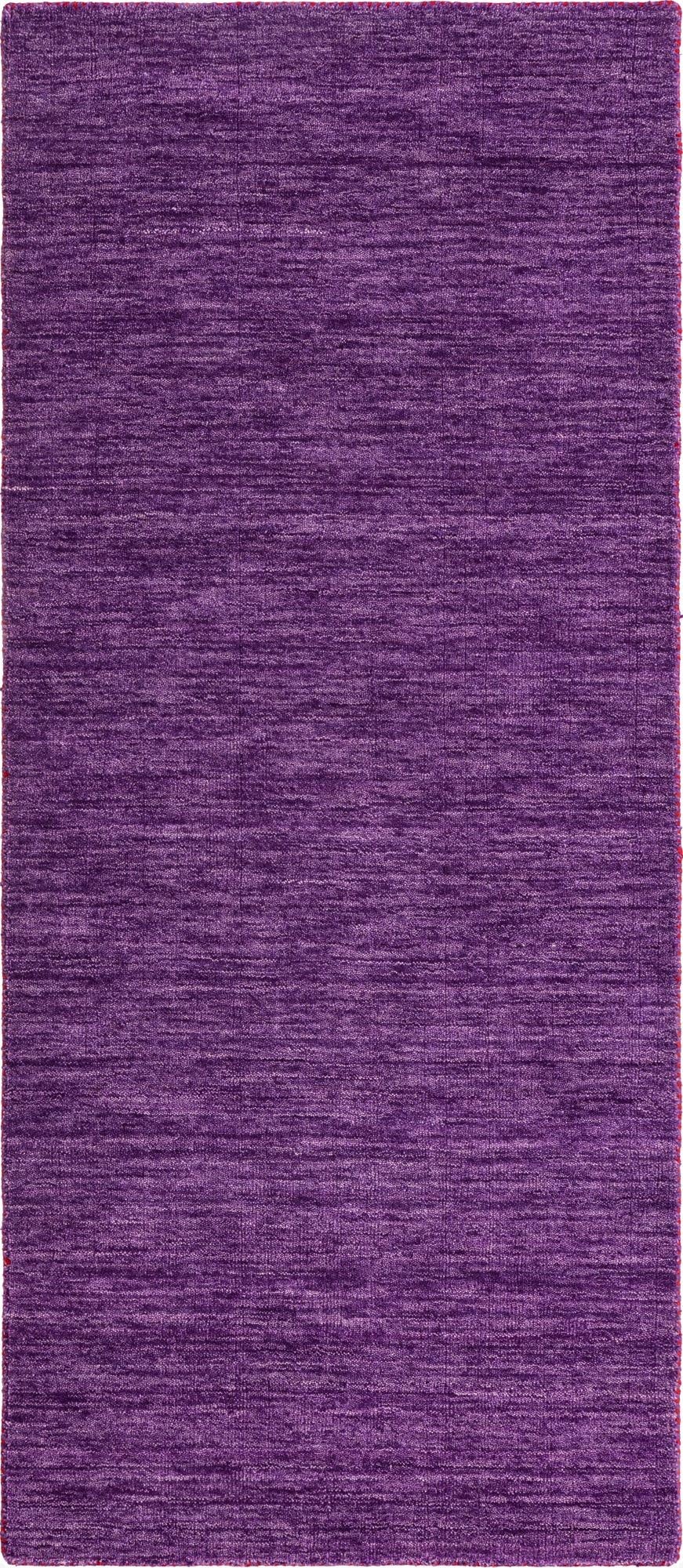  2' 7 x 6' 7  Hand Knotted Solid Gabbeh Wool Runner Rug