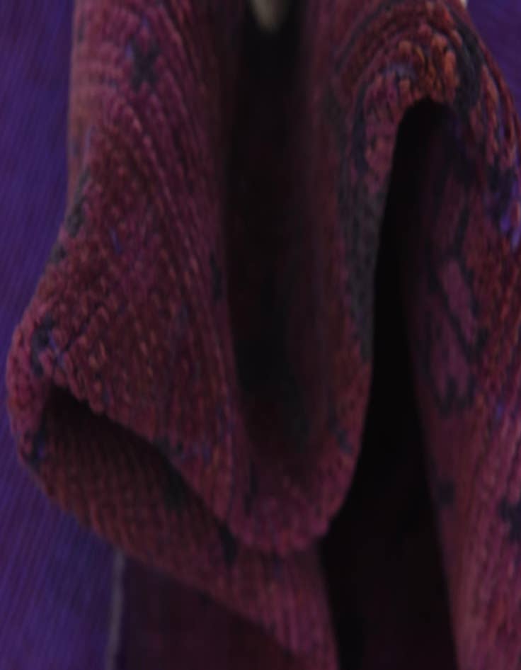 Detail image of  3' 9 x 9' 9  Hand Knotted Ultra Vintage Persian Wool Runner Rug