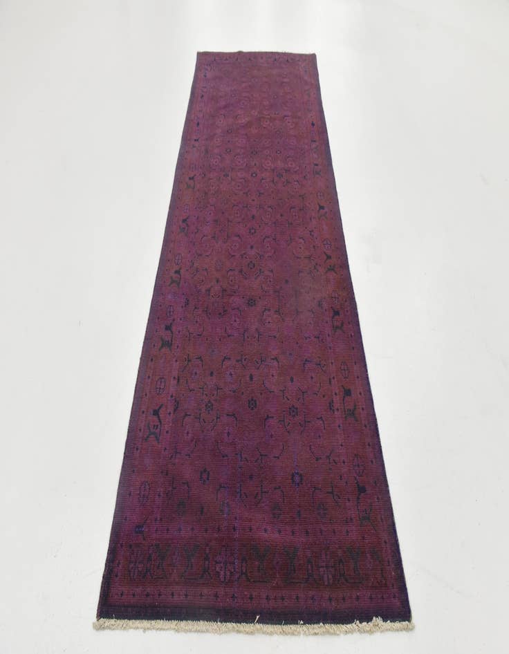 Detail image of  3' 9 x 9' 9  Hand Knotted Ultra Vintage Persian Wool Runner Rug