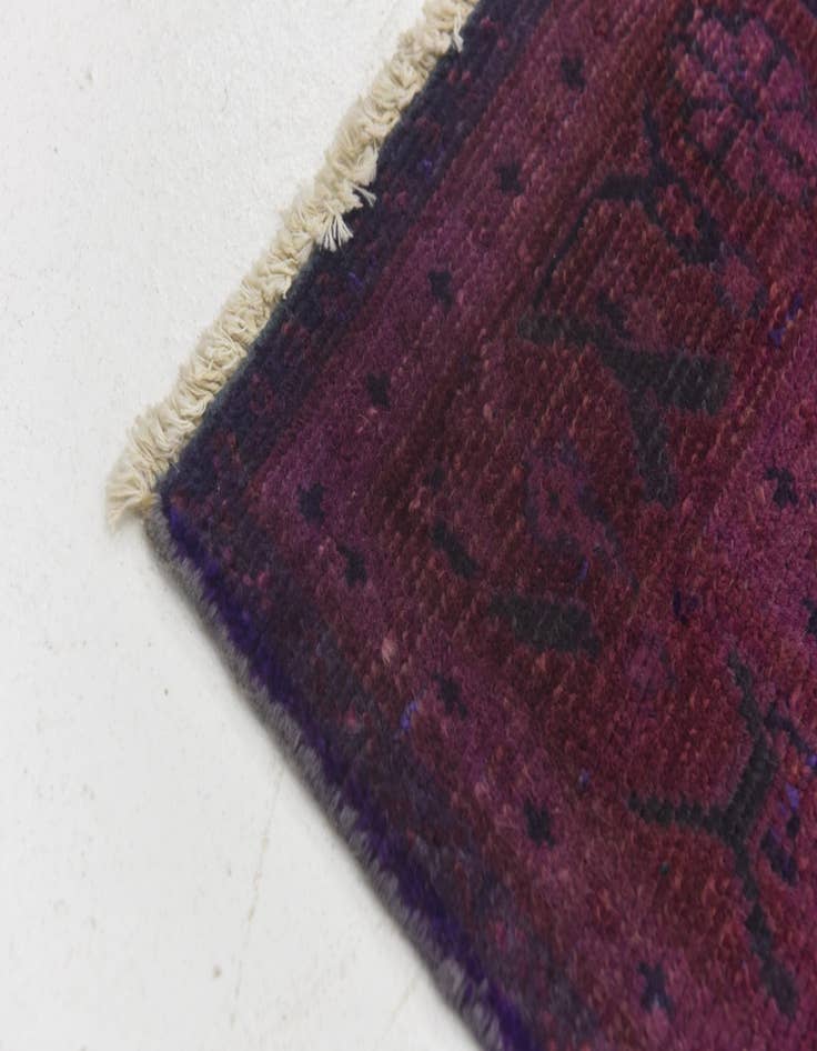Detail image of  3' 9 x 9' 9  Hand Knotted Ultra Vintage Persian Wool Runner Rug