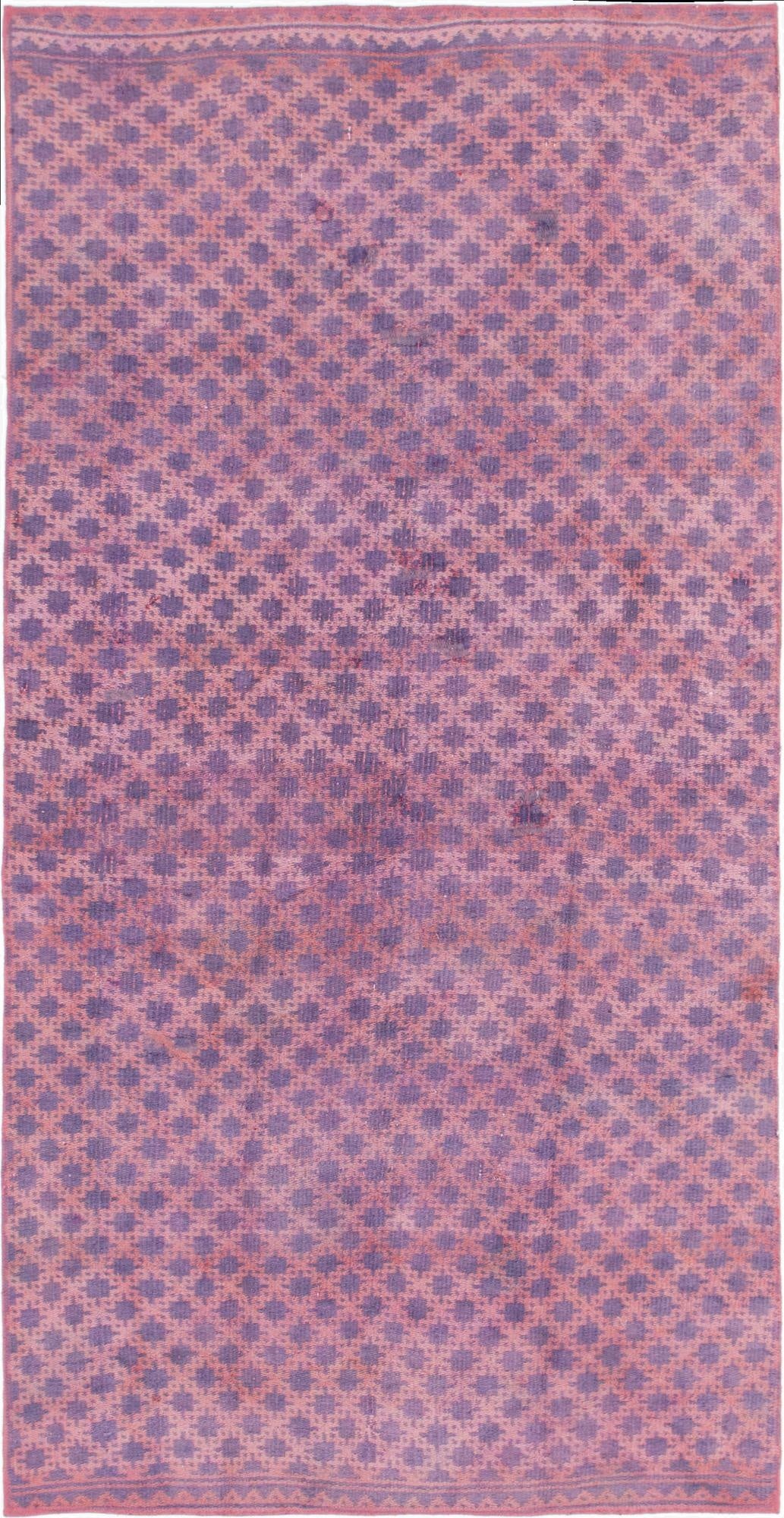  4' 3 x 8' 2  Hand Knotted Ultra Vintage Persian Wool Runner Rug