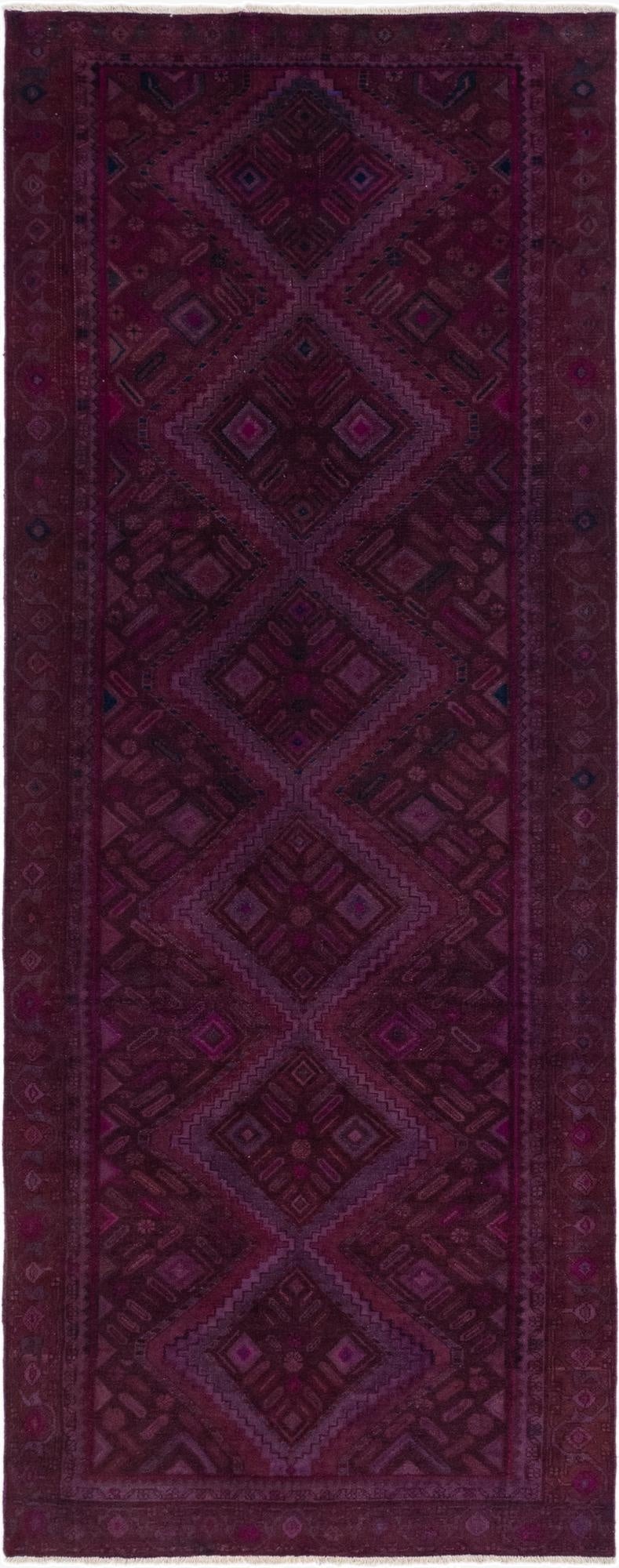  3' 9 x 9' 9  Hand Knotted Ultra Vintage Persian Wool Runner Rug