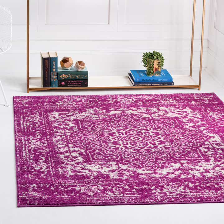 Purple 5' 3 x 5' 3 Arlington Square Rug | Rugs.com