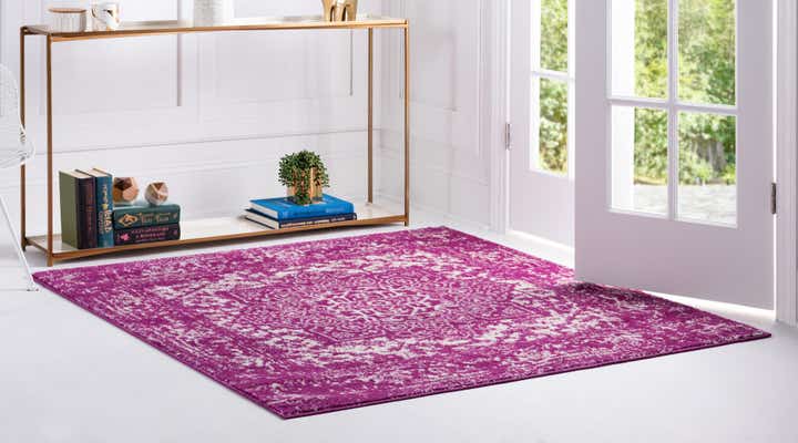 Purple 5' 3 x 5' 3 Arlington Square Rug | Rugs.com