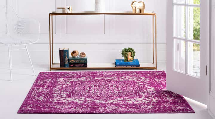 Purple 5' 3 x 5' 3 Arlington Square Rug | Rugs.com