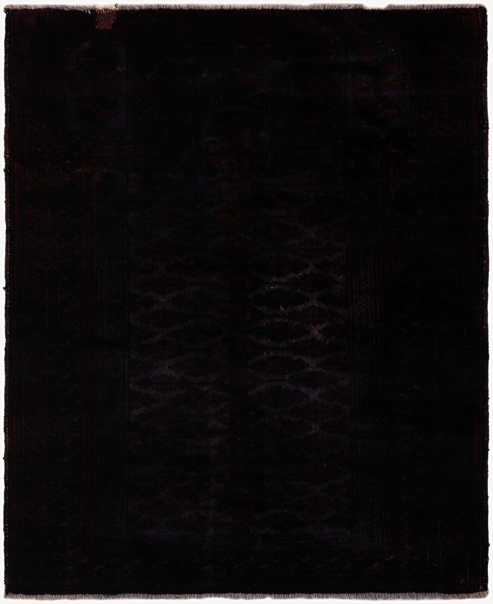  3' 6 x 4' 5  Hand Knotted Balouch Wool Square Rug