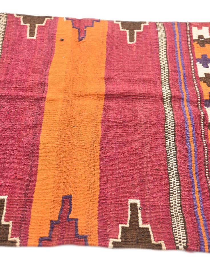 Detail image of  3' x 3' 8  Hand Woven Kilim Afghan Wool Square Rug