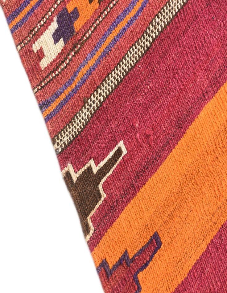 Detail image of  3' x 3' 8  Hand Woven Kilim Afghan Wool Square Rug