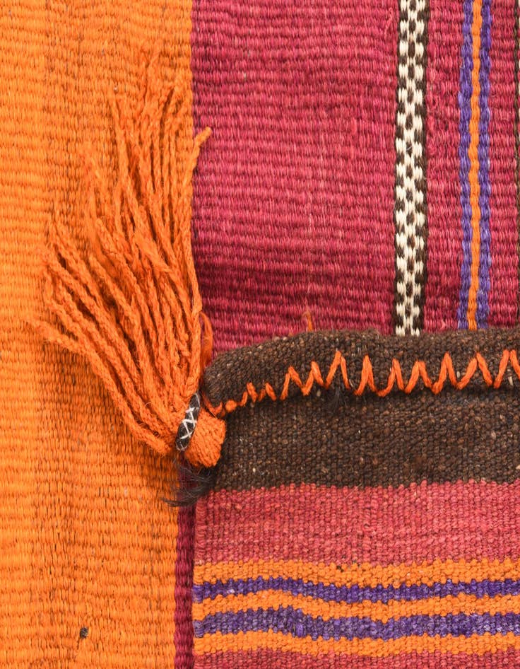 Detail image of  3' x 3' 8  Hand Woven Kilim Afghan Wool Square Rug