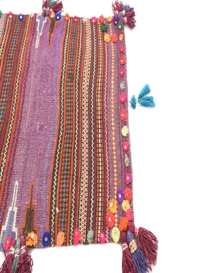 Detail image of  3' 1 x 3' 8  Hand Woven Kilim Fars Wool Square Rug