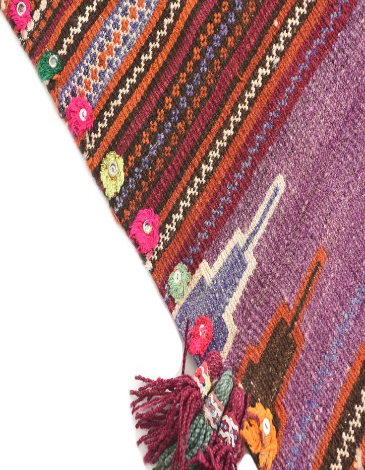 Detail image of  3' 1 x 3' 8  Hand Woven Kilim Fars Wool Square Rug