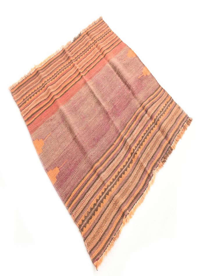 Detail image of  3' 5 x 3' 7  Hand Woven Kilim Fars Wool Square Rug