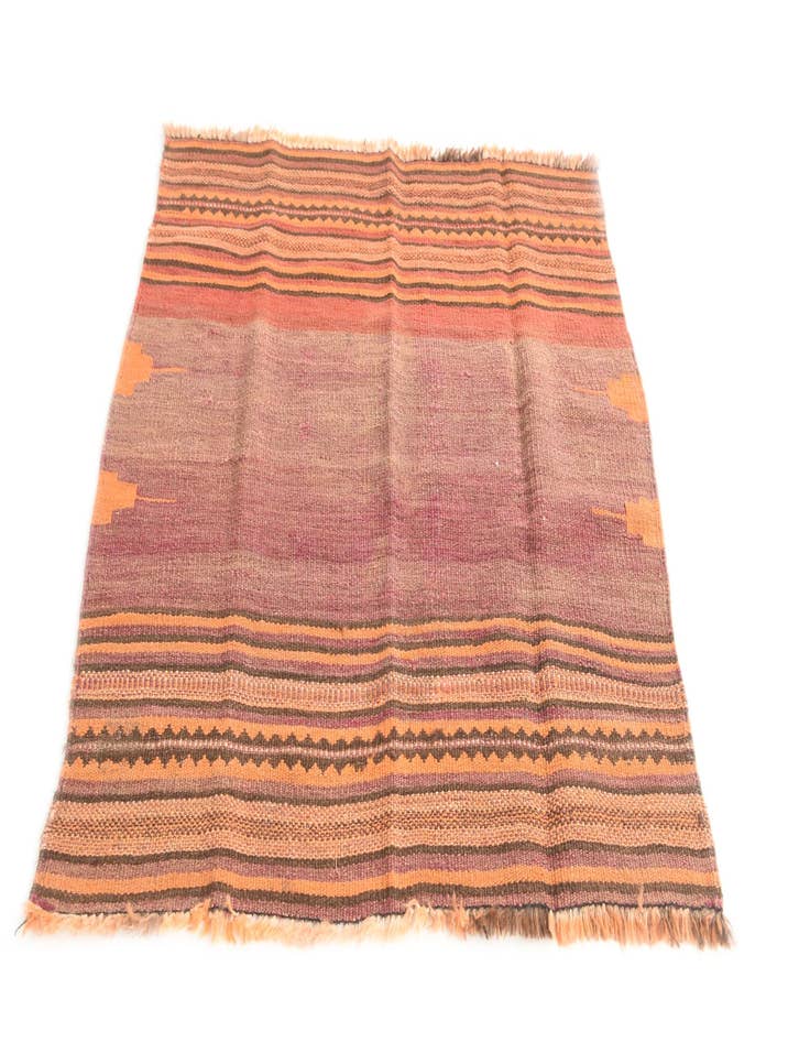 Detail image of  3' 5 x 3' 7  Hand Woven Kilim Fars Wool Square Rug