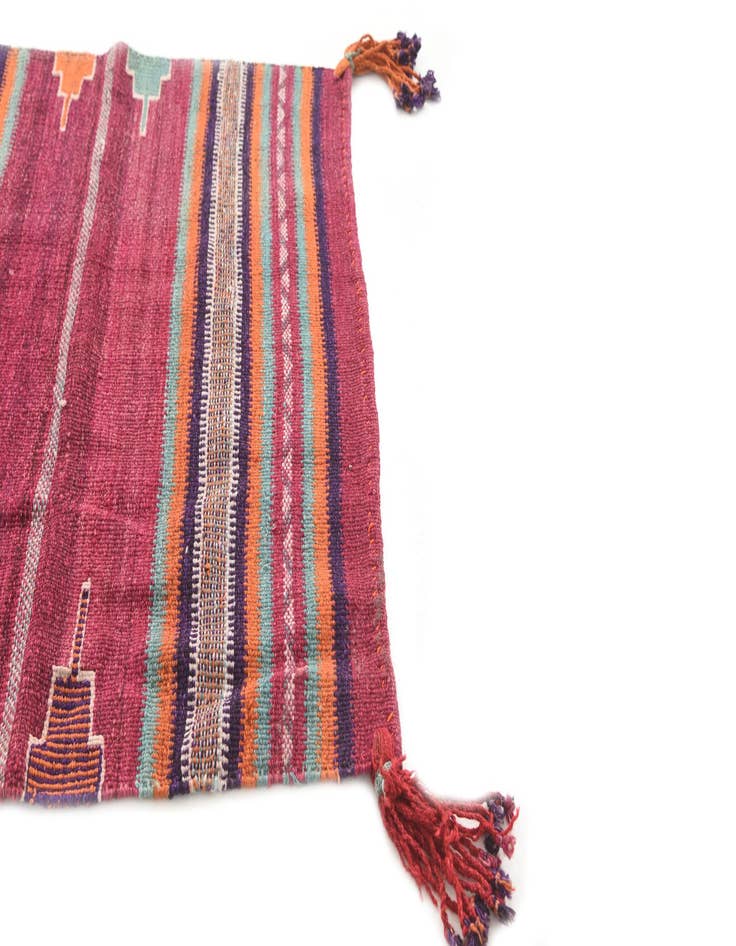 Detail image of  3' 3 x 3' 5  Hand Woven Kilim Modern Wool Square Rug