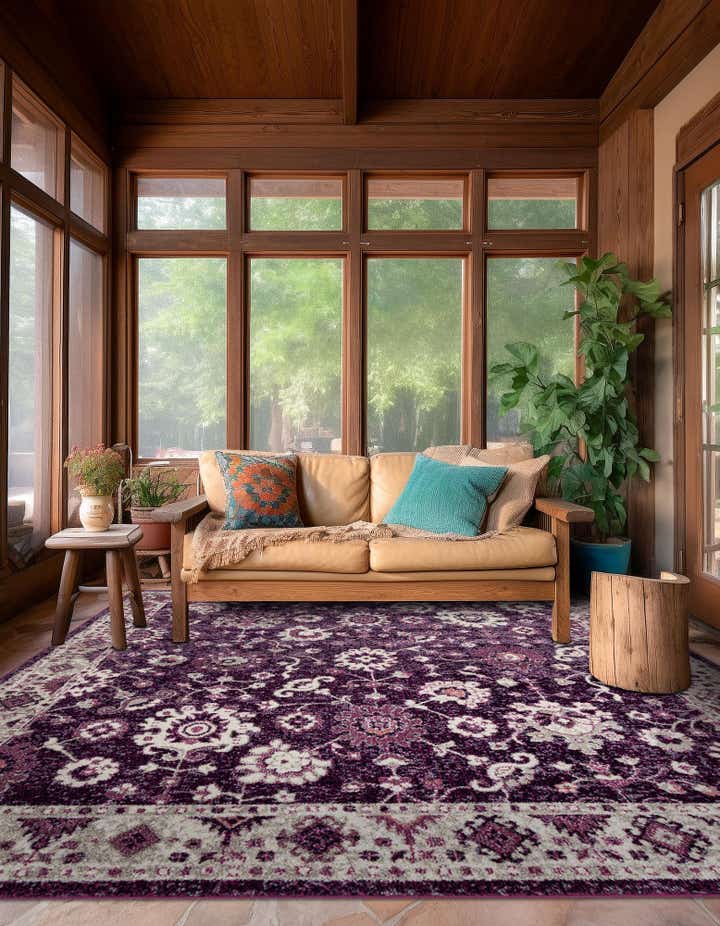 Purple 8' x 8' Madeline Square Rug | Rugs.com