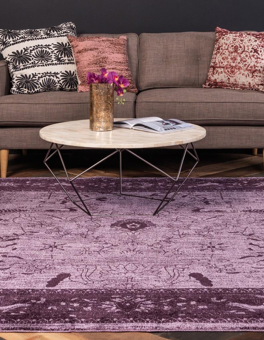 Purple 7' 10 x 7' 10 Miranda Square Rug | Rugs.com